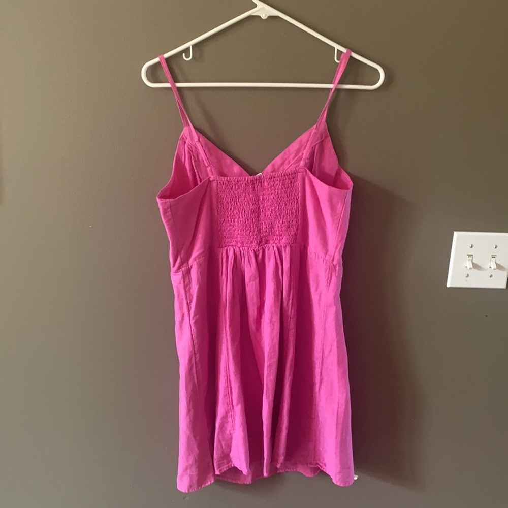 American Eagle Asymmetric Pink Button Front Dress - Picture 4 of 6